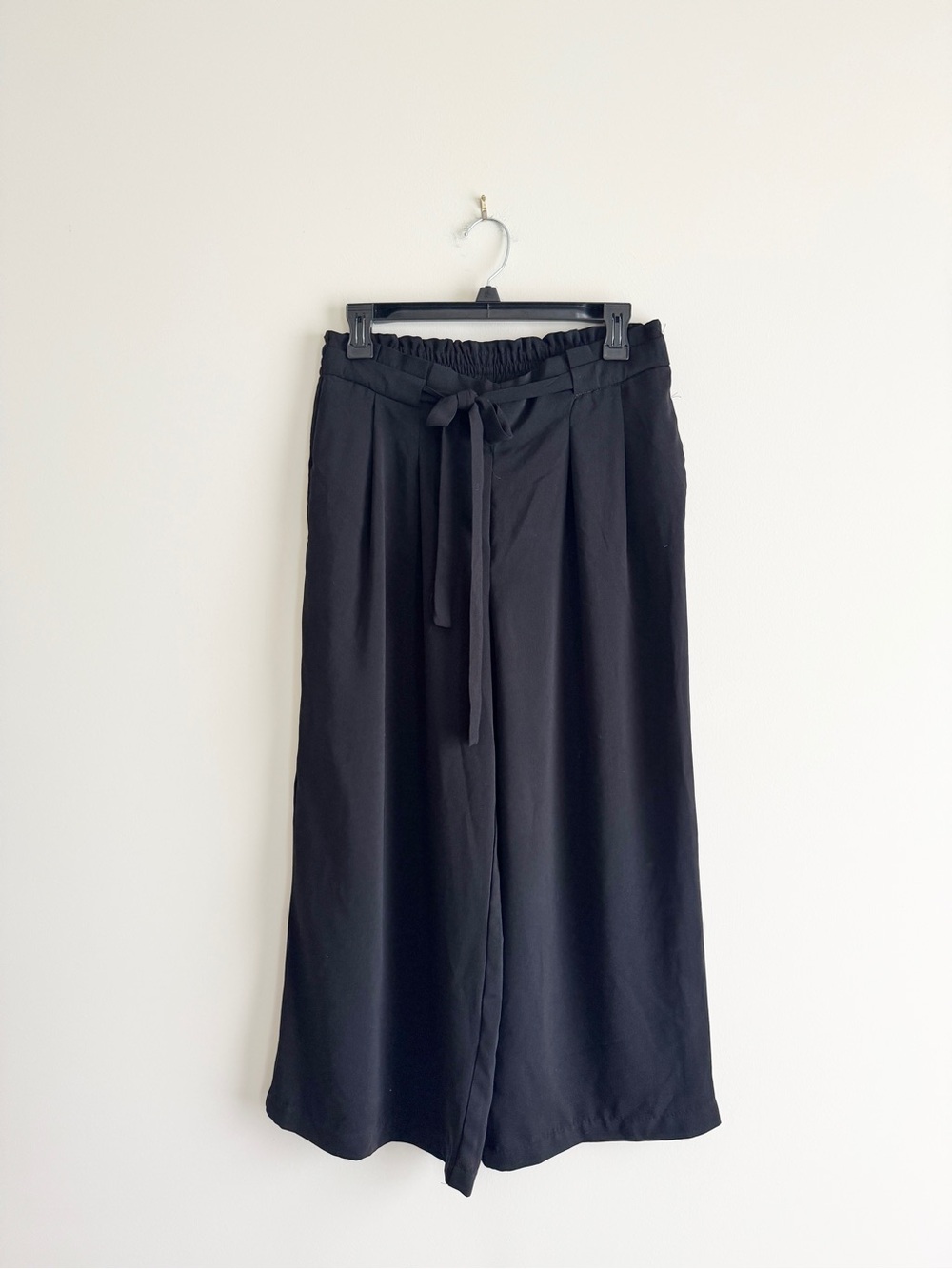 Vintage Adrienne Vittadini Paper Bag Wide Leg Pants Black Size Medium NWT career - Picture 4 of 9